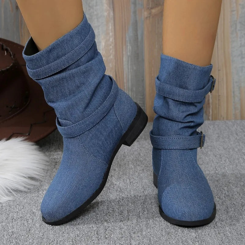 Black Buckle Ankle Boots for Women – Trendy & Comfortable Style