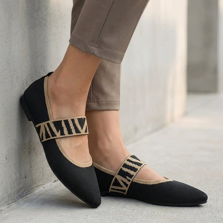 Pointed Toe Strap Flats – Breathable Casual Comfort Walking Shoes