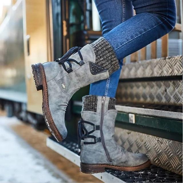 Black Ankle Boots – Orthopedic Support – Comfortable & Warm for Women