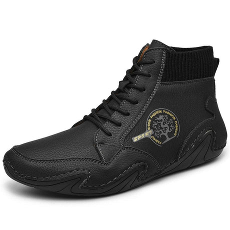 Black Leather Ankle Boots for Men – Comfortable & Slip-Resistant 4