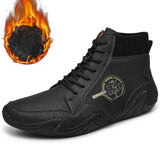 Black Leather Ankle Boots for Men – Comfortable & Slip-Resistant 8