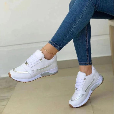 Breathable Lace-Up Sneakers for Women – Stylish & Comfortable All-Day Wear