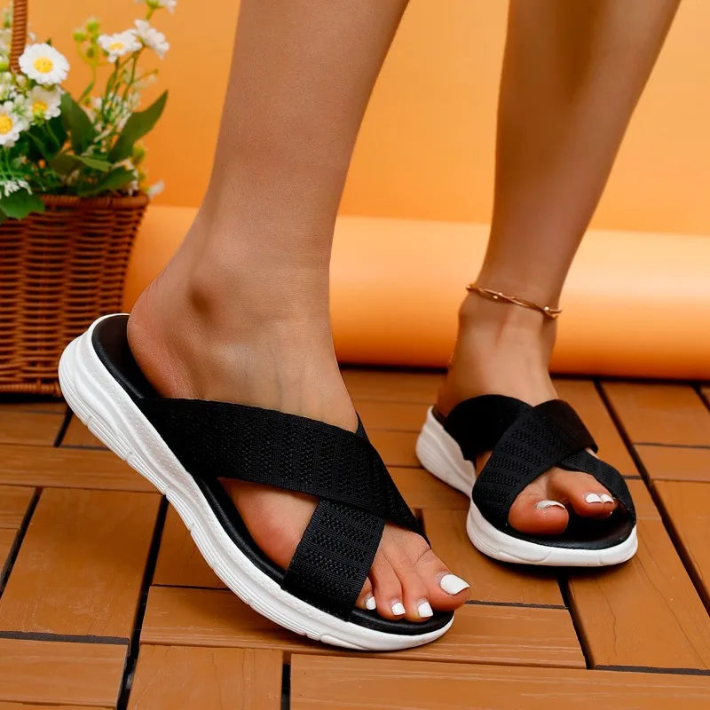 Breathable Open-Toe Slippers for Women – Cozy & Stylish Comfort
