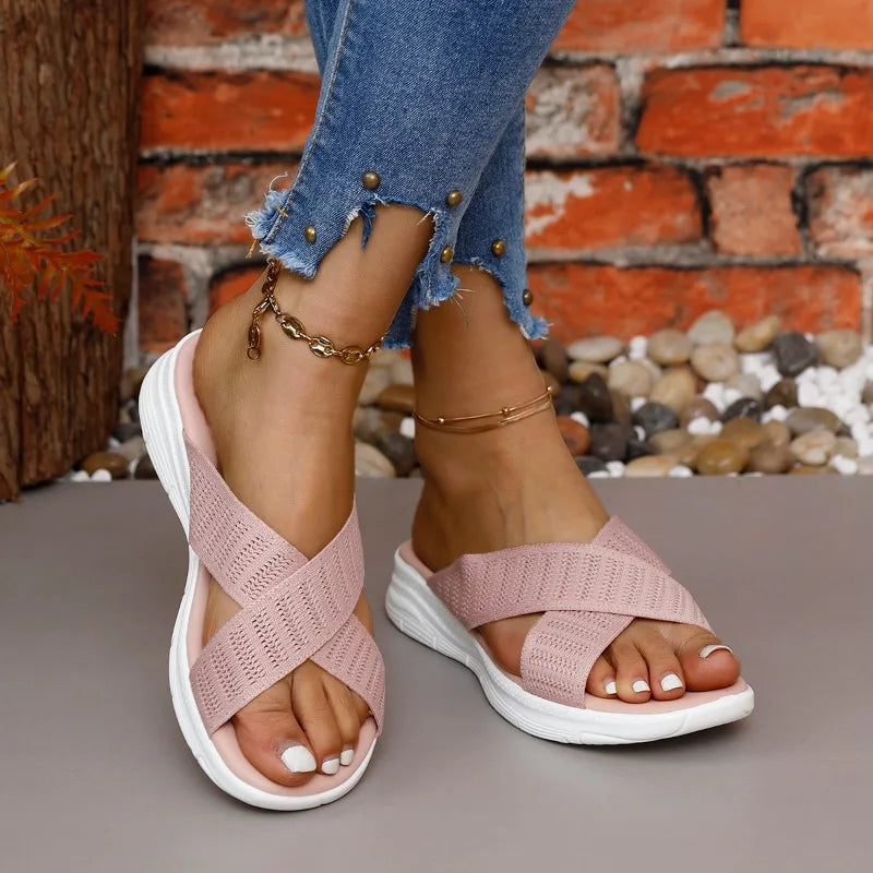 Breathable Open-Toe Slippers for Women – Cozy & Stylish Comfort