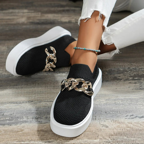 Breathable Slip-On Sneakers for Women – Stylish & Comfortable Platform Design