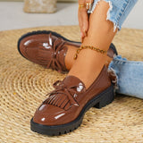 Patent Fringe Loafers for Women – Classic Charm & Everyday Comfort