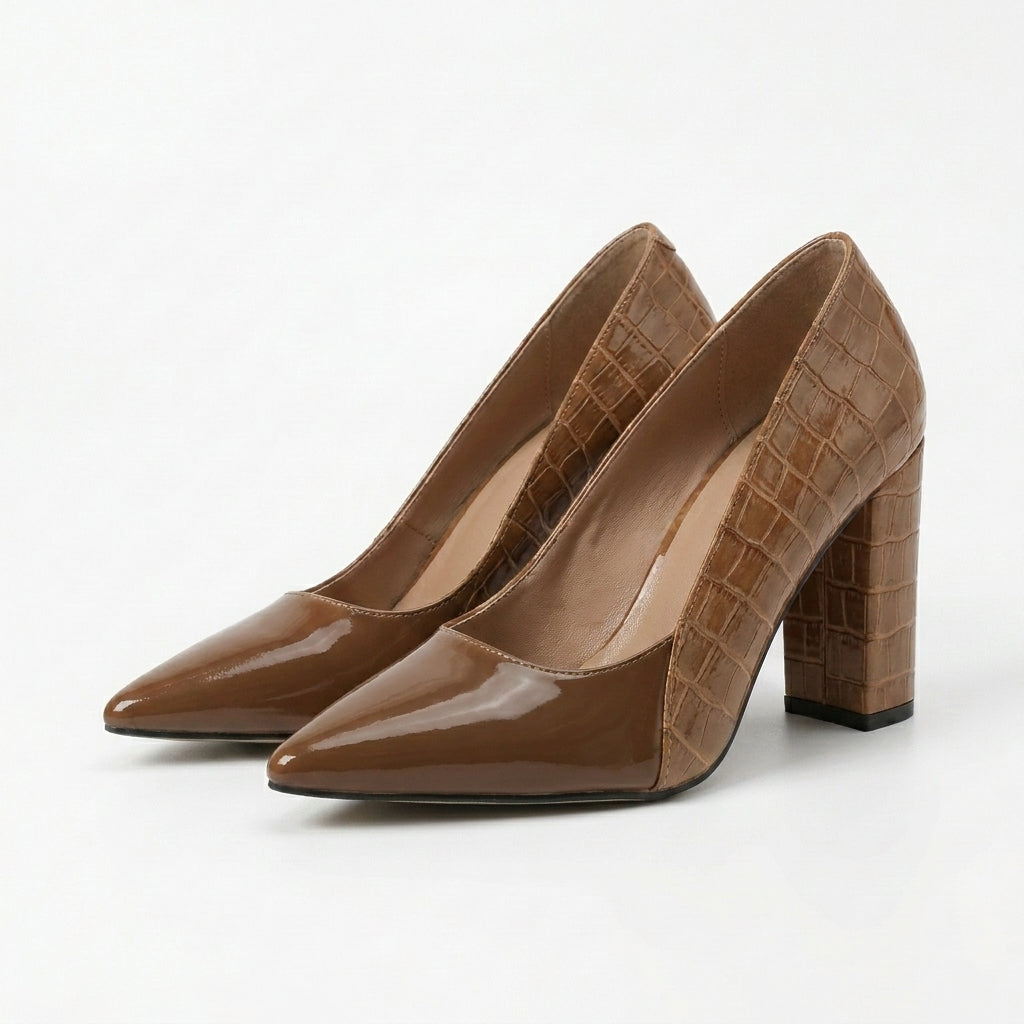 Pointed-Toe Block Heel Pumps for Women – Elegant & Comfortable