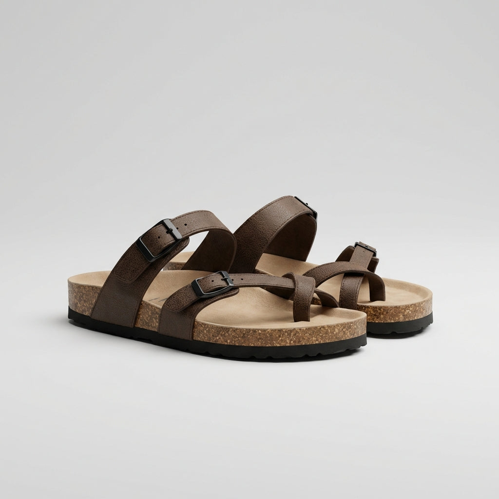 Casual Sandals for Women – Adjustable Straps & Cushioned Cork Support