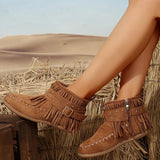 Chic Black Ankle Boots for Women – Stylish Western Buckle Design
