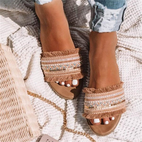 Chic Open-Toe Slippers for Women – Stylish & Comfortable Footwear