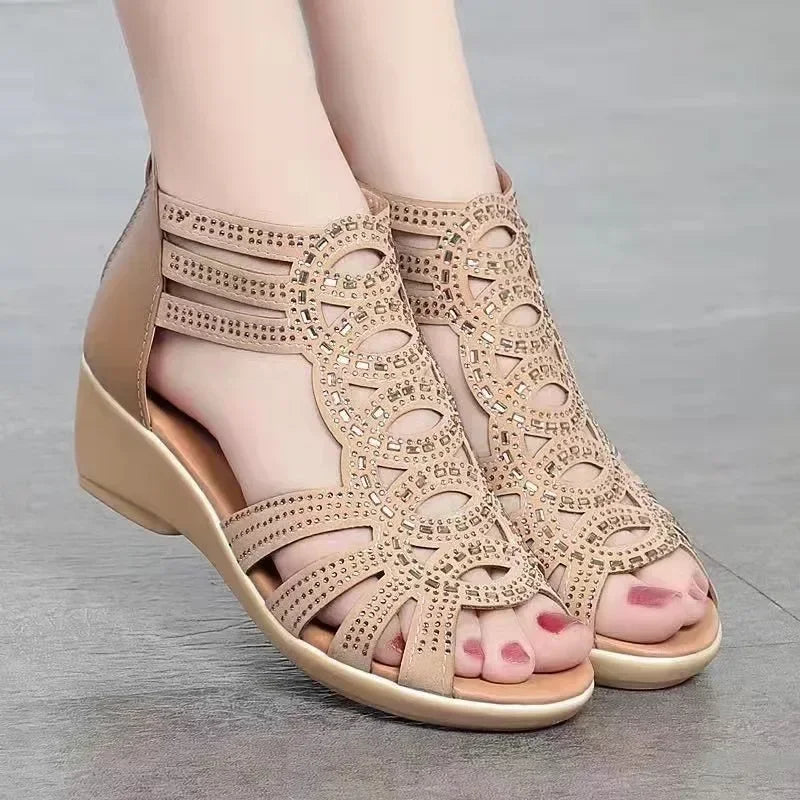 Chic Open Toe Wedge Sandals for Women – Comfortable & Stylish Design