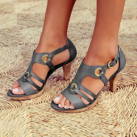 Chic Strappy High-Heeled Sandals for Women – Elegant & Comfortable