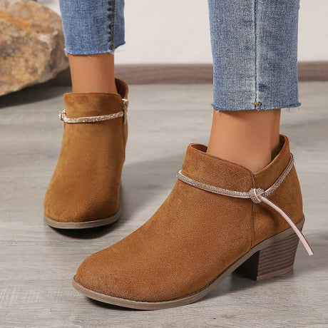 Chunky Heel Ankle Boots for Women – Stylish & Comfortable
