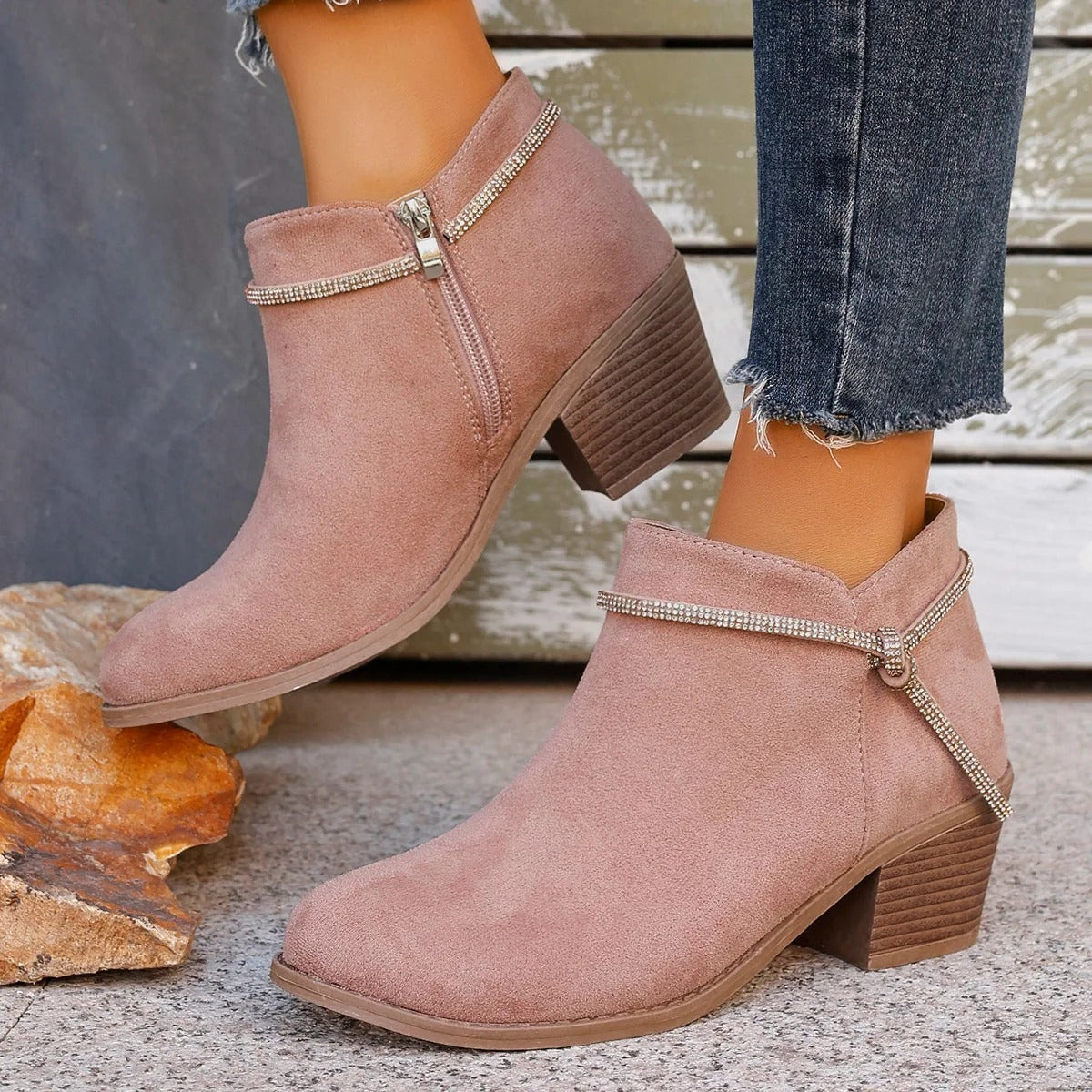 Chunky Heel Ankle Boots for Women – Stylish & Comfortable