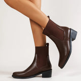 Chunky Heel Chelsea Boots for Women – Stylish Black Footwear for All-Day Comfort