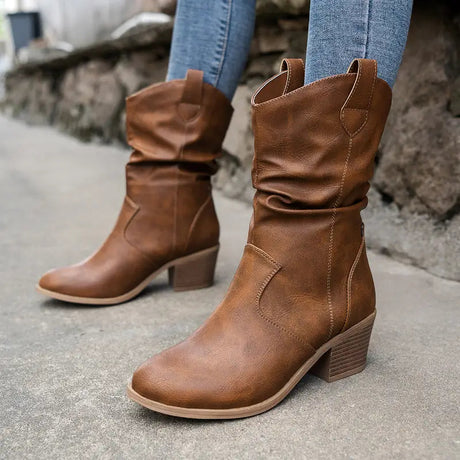 Chunky Heel Western Boots for Women – Vintage Style & Comfort