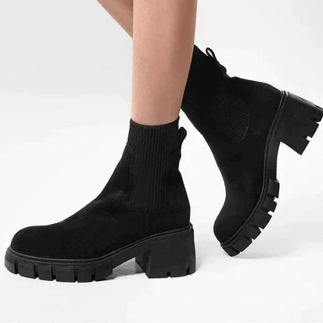 Chunky Heel Winter Boots for Women – Stylish & Comfortable Slip-On Design
