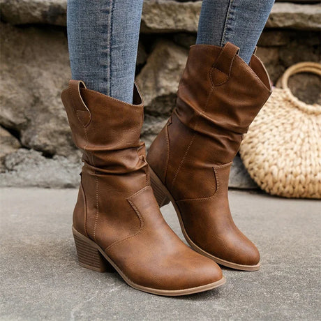 Classic Cowboy Ankle Boots for Women – Stylish & Versatile Western Footwear