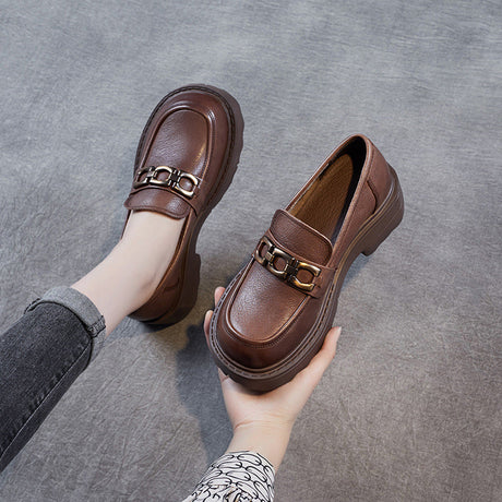 Classic Loafers for Women – Elegant Style with Chain Detail