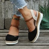 Closed-Toe Espadrille Wedge Sandals for Women – Stylish & Comfortable