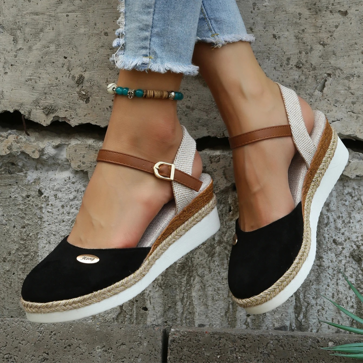 Closed-Toe Espadrille Wedge Sandals for Women – Stylish & Comfortable