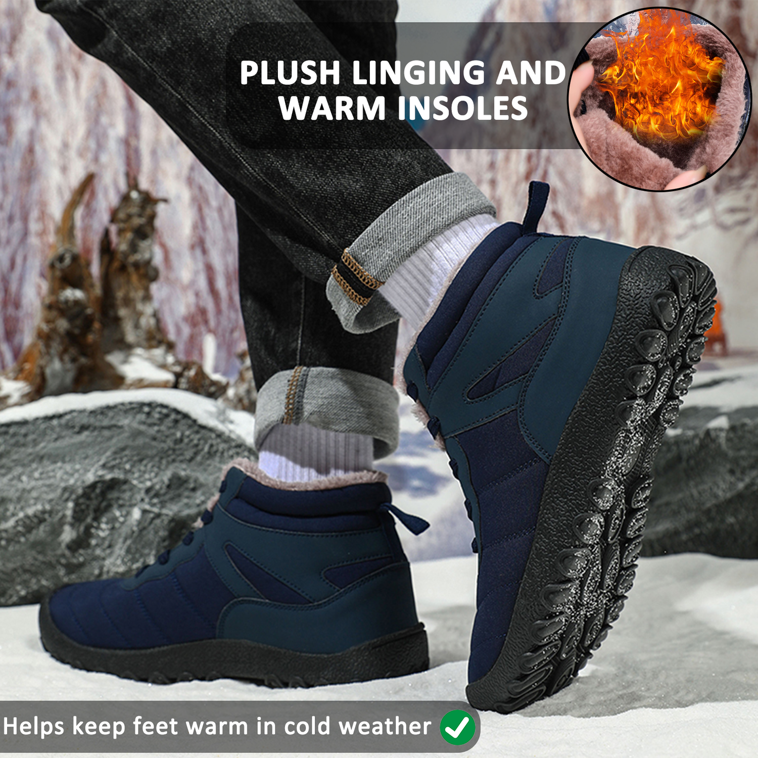 Cold-Proof Hiking Boots for Men – Comfortable & Non-Slip Design 1