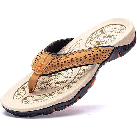 Comfortable Leather Flip Flops for Men – Casual Outdoor Style
