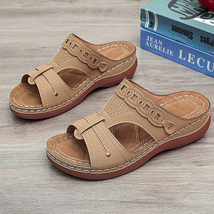 Cross Strap Wedge Sandals for Women – Slip in Design, Comfortable for Everyday Wear