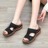 Cross Strap Wedge Sandals for Women – Slip in Design, Comfortable for Everyday Wear