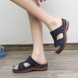 Cross Strap Wedge Sandals for Women – Slip in Design, Comfortable for Everyday Wear