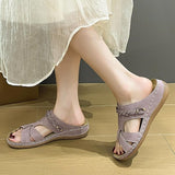 Cross Strap Wedge Sandals for Women – Slip in Design, Comfortable for Everyday Wear