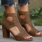 Cut-Out Peep-Toe Ankle Boots for Women – Edgy & Stylish