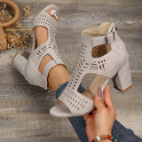 Cut-Out Peep-Toe Ankle Boots for Women – Edgy & Stylish