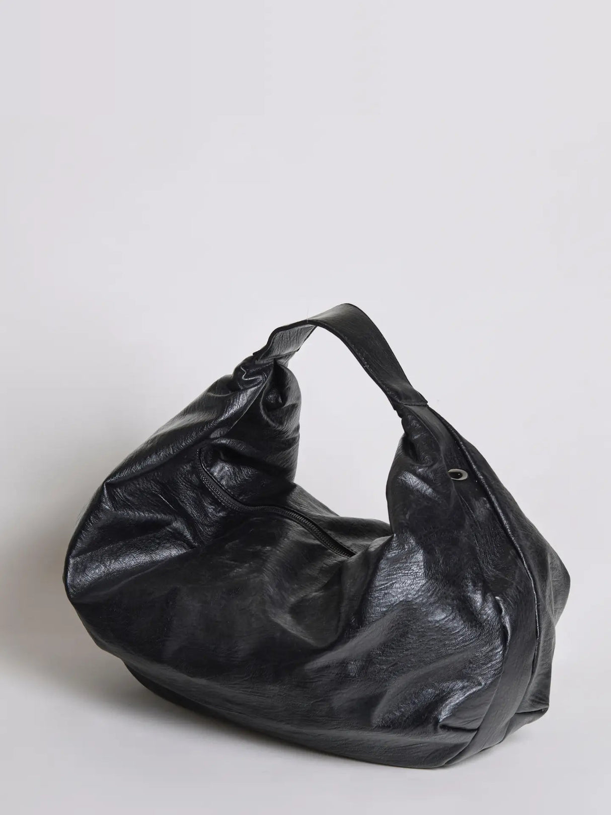 Distressed Black Shoulder Bag for Women – Stylish & Spacious Design