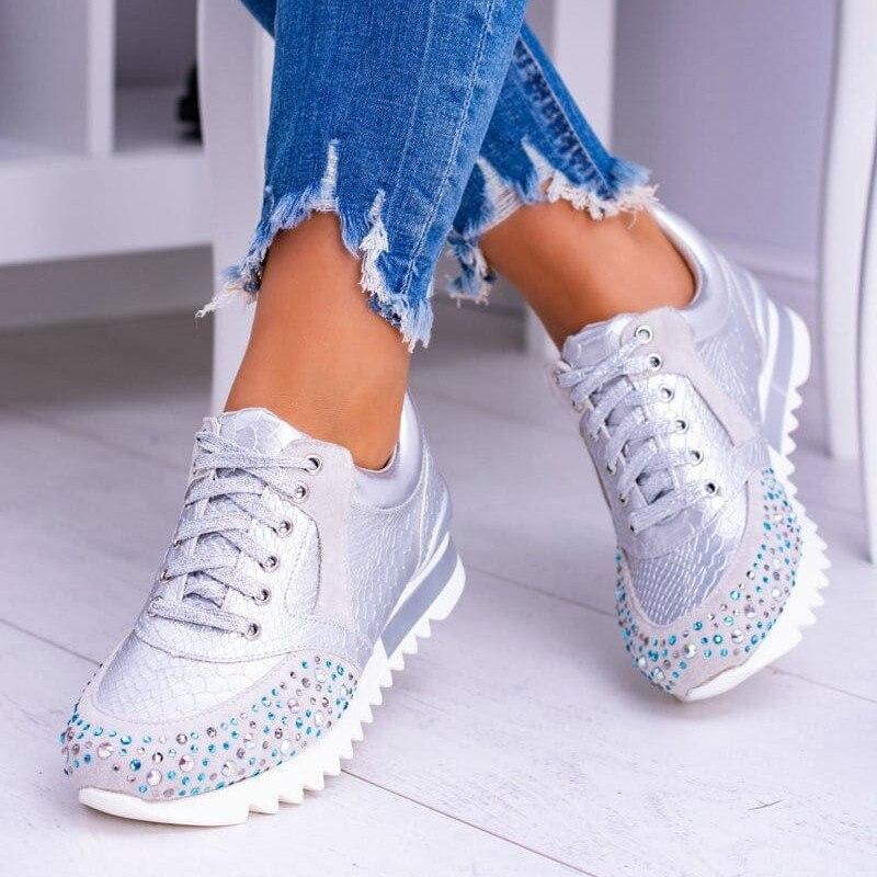 Embossed Fashion Sneakers for Women – Chic & Comfortable Style