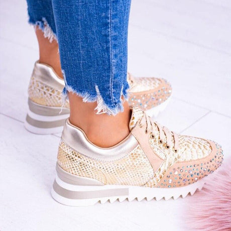 Embossed Fashion Sneakers for Women – Chic & Comfortable Style