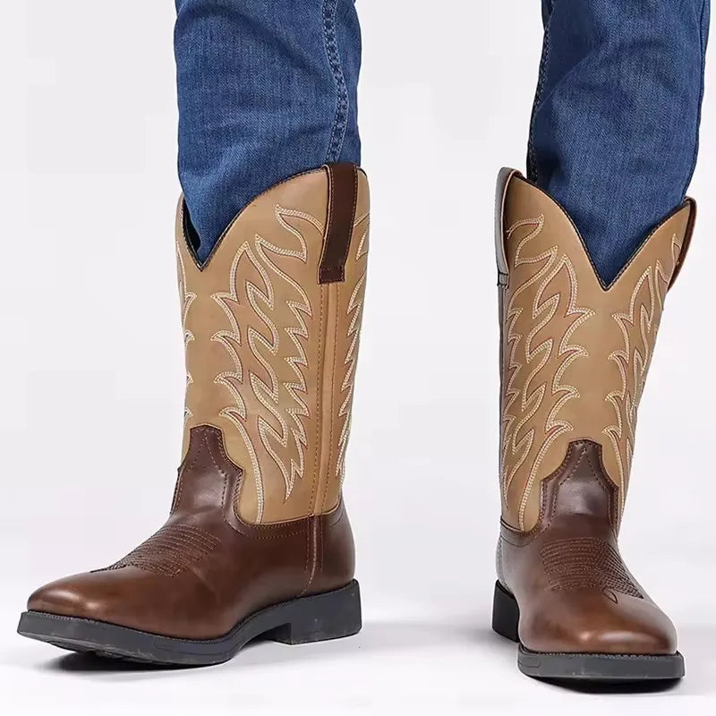 Embroidered Black Cowboy Boots for Men – Stylish & Durable Western Footwear