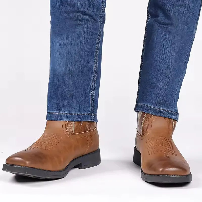 Embroidered Black Cowboy Boots for Men – Stylish & Durable Western Footwear