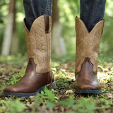 Embroidered Black Cowboy Boots for Men – Stylish & Durable Western Footwear