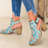 Embroidered Floral Ankle Boots for Women – Stylish Western Design