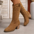 Embroidered Mid-Calf Boots for Women – Stylish & Comfortable Black Design