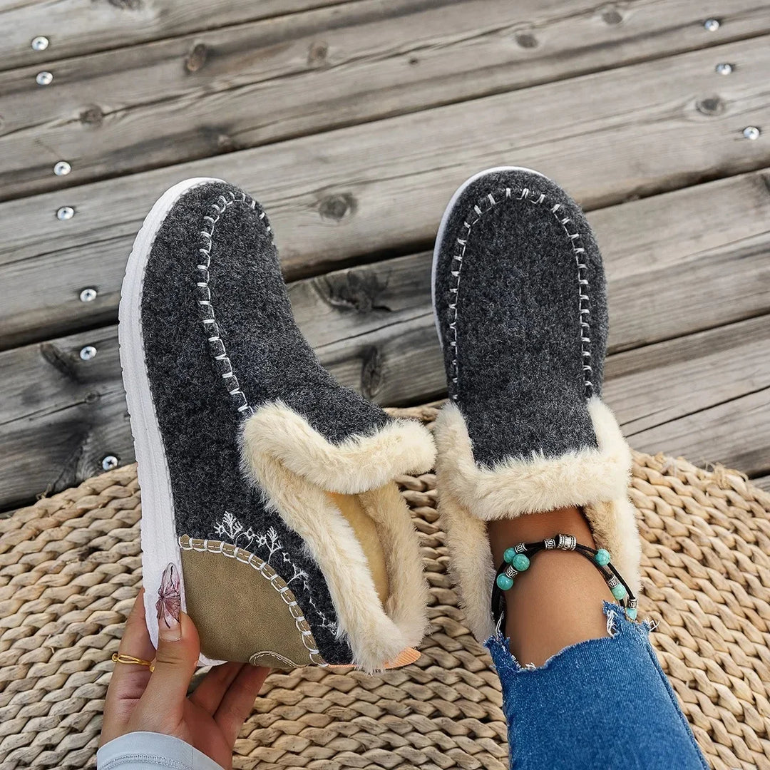 Faux Fur Lined Ankle Boots for Women – Cozy & Stylish Comfort