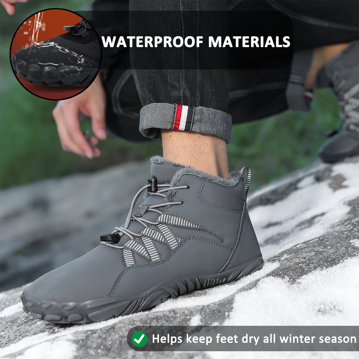 Five-Finger Barefoot Shoes for Men – Comfortable & Warm for Outdoor Activities 2