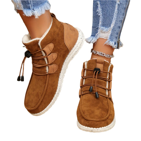 Fleece-Lined Sneaker Boots – Warm & Stylish Winter Footwear for Women