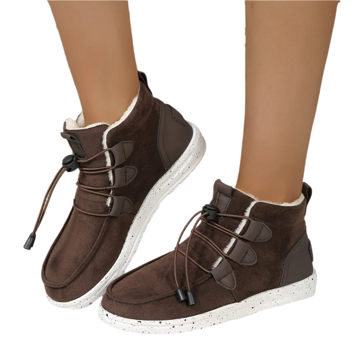 Fleece-Lined Sneaker Boots – Warm & Stylish Winter Footwear for Women