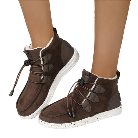 Fleece-Lined Sneaker Boots – Warm & Stylish Winter Footwear for Women