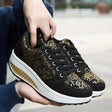 Floral Lace-Up Platform Sneakers for Women – Stylish & Comfortable