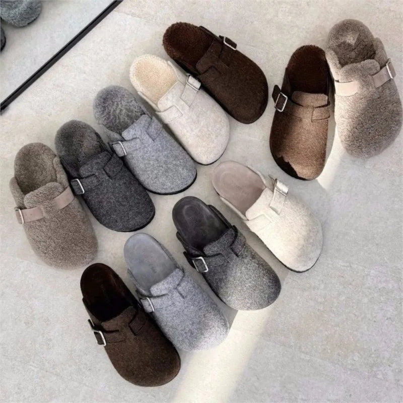 Fur-Lined Mules for Women – Cozy & Versatile