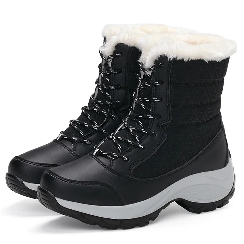 Fur-Lined Platform Snow Boots for Women – Cozy & Stylish Winter Footwear