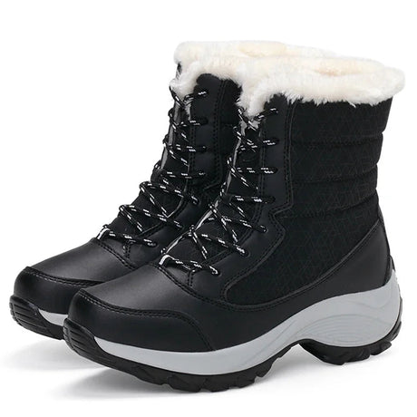Fur-Lined Platform Snow Boots for Women – Cozy & Stylish Winter Footwear